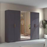 6 Door Wardrobes with Mirror